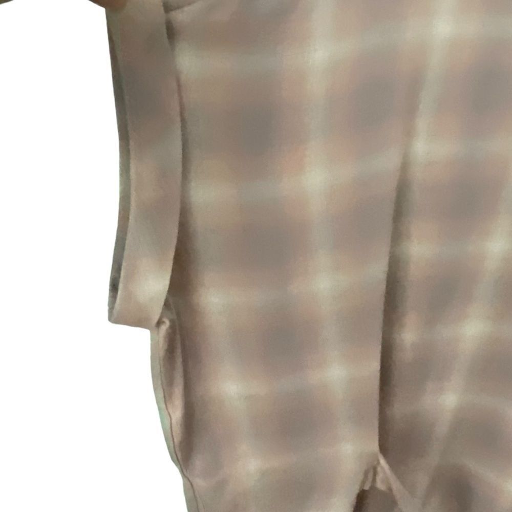 All Saints Sonny Check Short Sleeve Front Tie Shift Light Pink Dress Size US 2 - Picture 10 of 12